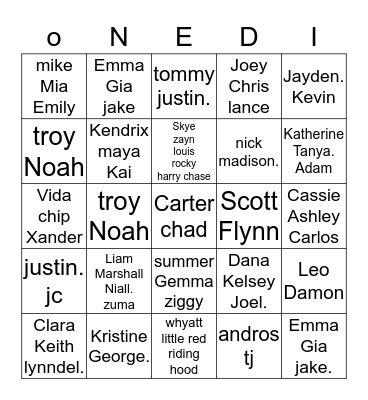 Florida. Orlando. November. 22. 2014  Bingo Card