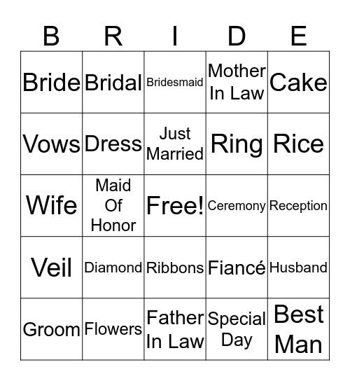 Mr. & Mrs. Snyder Bingo Card