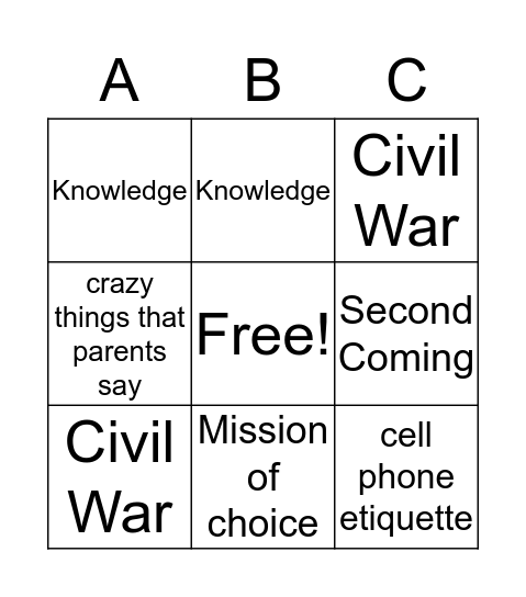 Bingo Card