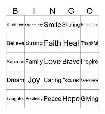 INSPIRATION Bingo Card