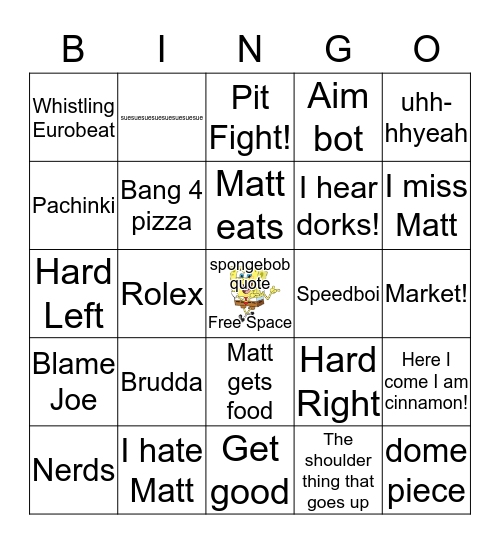 Playing with Ratt Mogers be like. Bingo Card