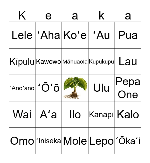 Keaka Mahiʻai 2 Bingo Card