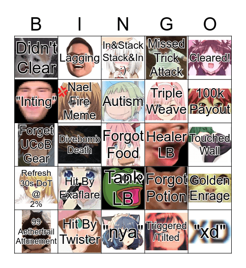 UCoB Raid Bingowo Bingo Card