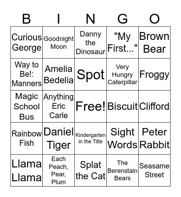 Book Sort Bingo Card