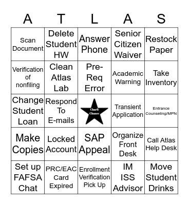 Atlas Lab Bingo! Bingo Card