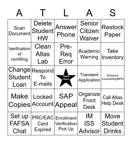 Atlas Lab Bingo! Bingo Card
