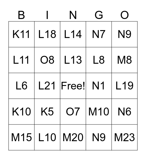 IXL Fraction Bingo Card