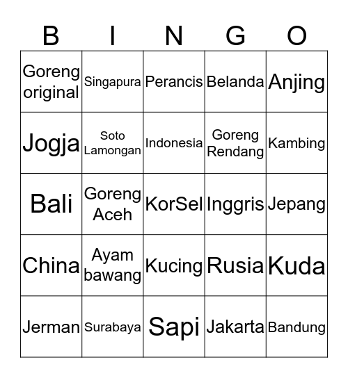 Bingonya Gwen Bingo Card