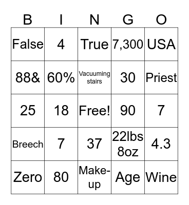 Mother's Day Bingo Card