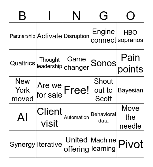 Town Hall Bingo Card