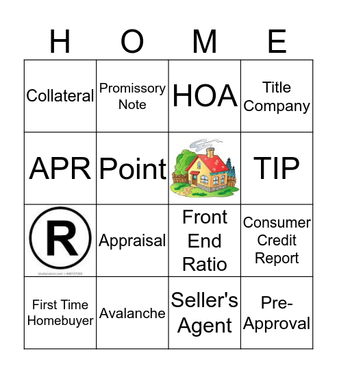 Homebuyer Education Bingo Card