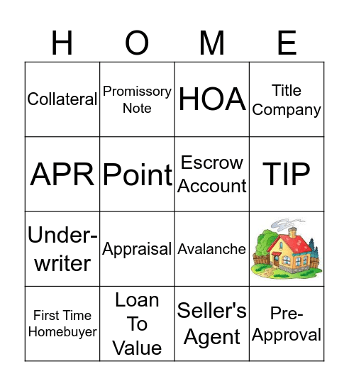 Homebuyer Education Bingo Card