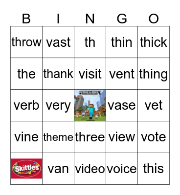 Minecraft th/v Bingo ! Bingo Card