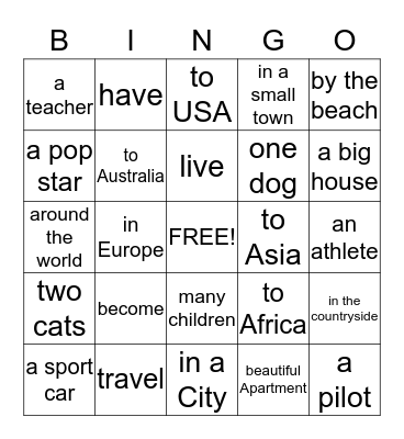 My future Bingo Card