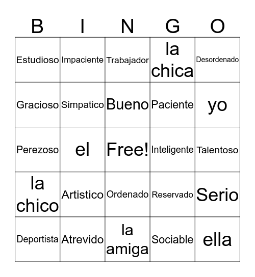 What are you like? Bingo Card