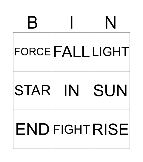 TITLE BINGO Card