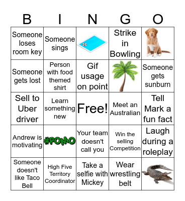 Sales Summit Bingo Card