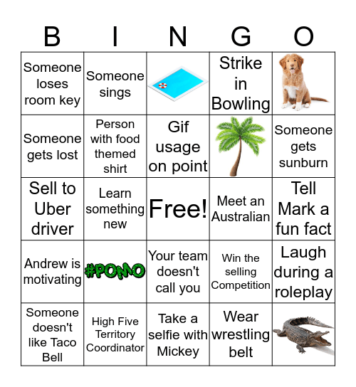 Sales Summit Bingo Card