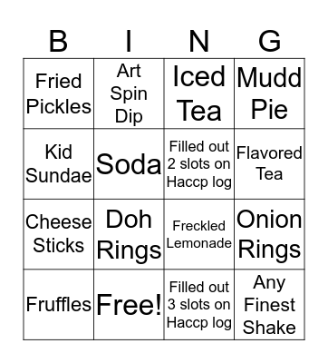 Red Robin BINGO Card