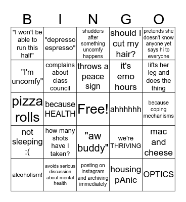 alyssa Bingo Card