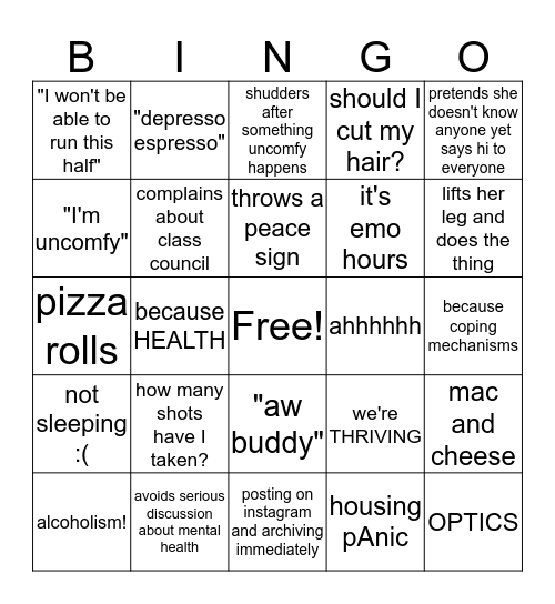 alyssa Bingo Card