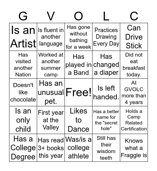 Get to Know You Better-O Bingo Card