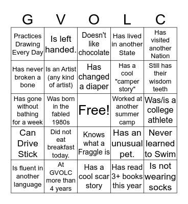 Get to Know You Better-O Bingo Card
