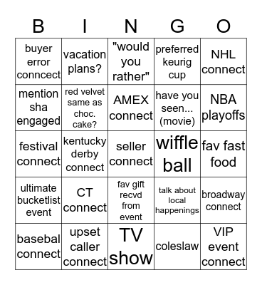 Fan Connect Bingo -- Winner gets $250 from Marny Bingo Card