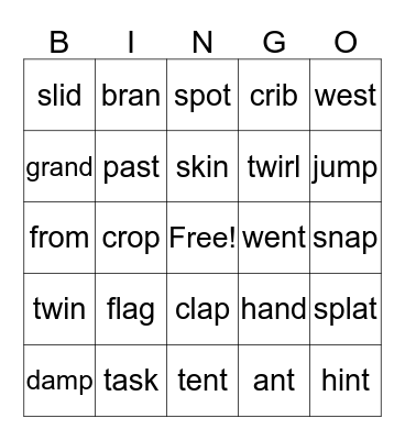 Blends Bingo Card