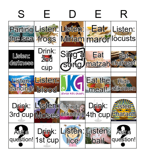 JKG Passover Seder Bingo Card