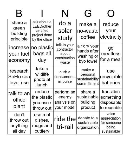 SUSTAINABINGO Card