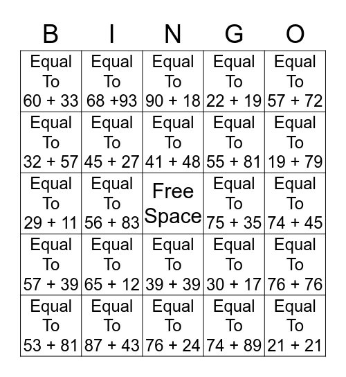 Equality Bingo Card