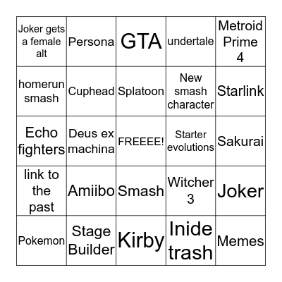 April Direct 2019 Bingo Card