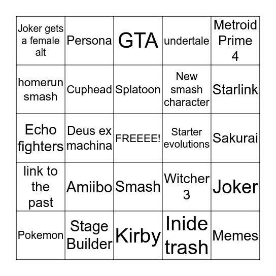 April Direct 2019 Bingo Card
