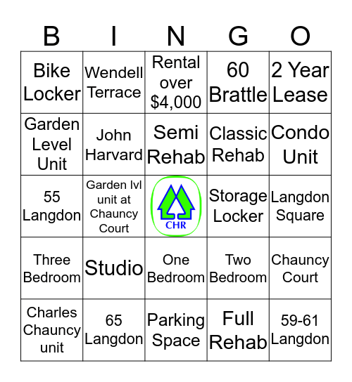 Leasing Challenge Bingo Card