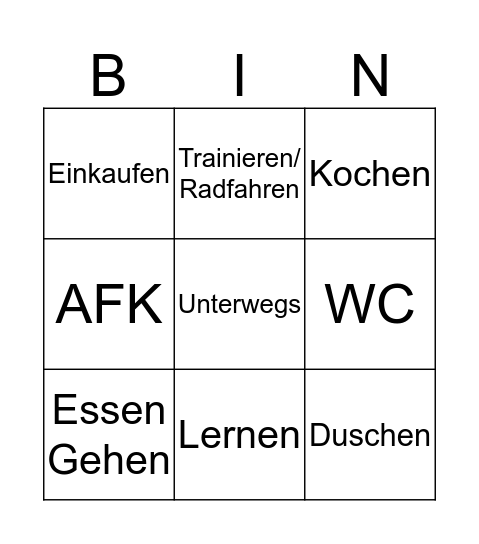 Phteven Bingo Card