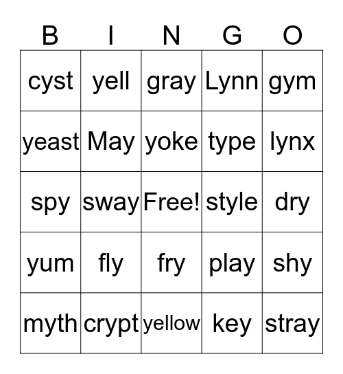 Many Jobs of Y Bingo Card