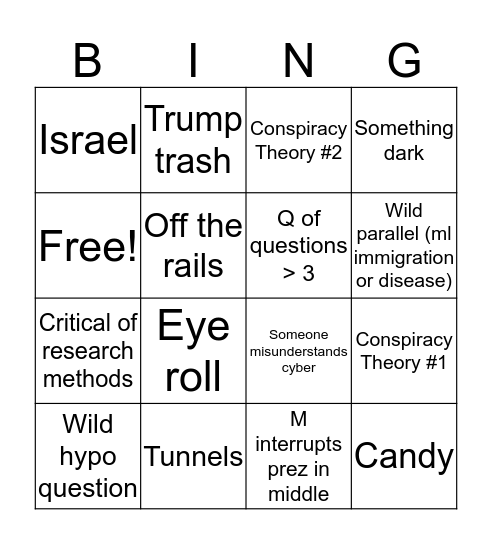 NATTY PREZ Bingo Card