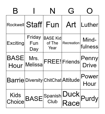 BASE Bingo Card