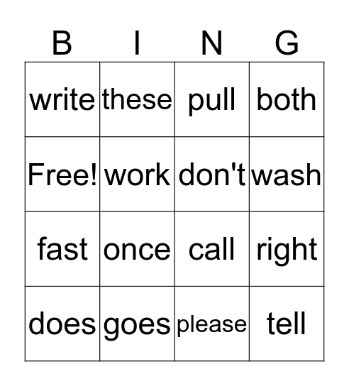 Bingo Card