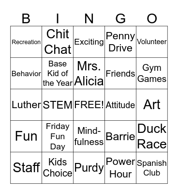 BASE Bingo Card