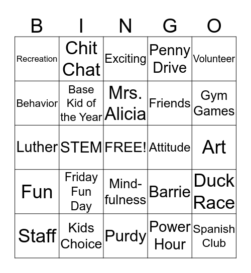 BASE Bingo Card