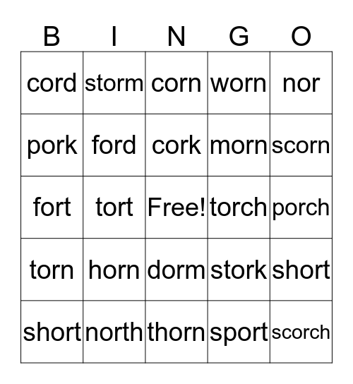 or BINGO Card