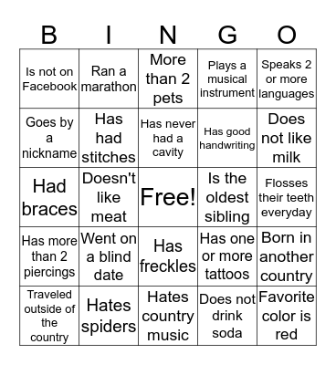 CMT 1 BINGO Card
