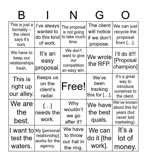 Proposal GNG Bingo! Bingo Card