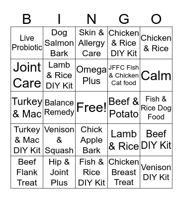 JFFD BINGO  Bingo Card