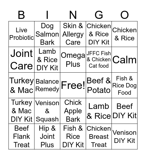 JFFD BINGO  Bingo Card