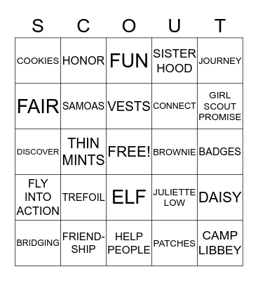 BROWNIE BINGO Card