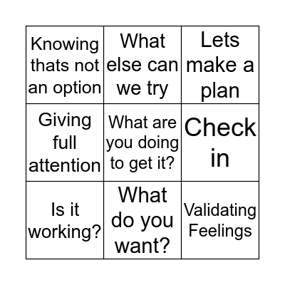 Success Counseling Bingo Card