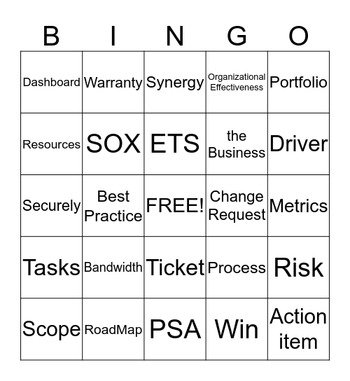 ETS Kickoff Bingo Card